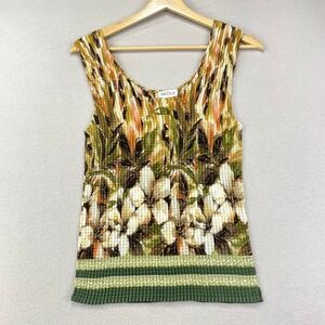 Vintage Y2K Nicola Tank Top Blouse Womens‎ M Floral Satin Textured Slinky
